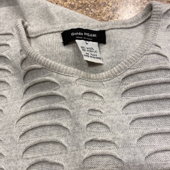 Guido Pisani Italy Gray Sweater Set Wool Blend Large - Picture 7 of 14
